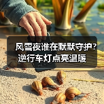 风雪夜谁在默默守护?逆行车灯点亮温暖(图1) 风雪夜谁在默默守护?逆行车灯点亮温暖(图1)