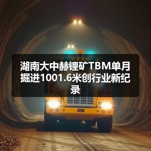 湖南大中赫锂矿TBM单月掘进1001.6米创行业新纪录 湖南大中赫锂矿TBM单月掘进1001.6米创行业新纪录