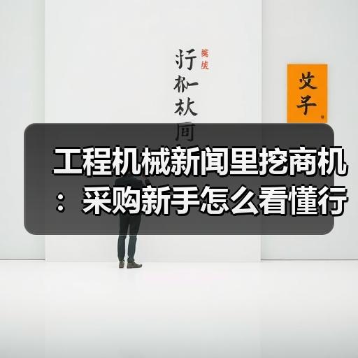 工程机械新闻里挖商机：采购新手怎么看懂行